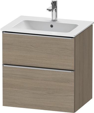 Vanity unit wall-mounted, DE4361070350000 Oak terra Matt, Decor, Handle Stainless steel