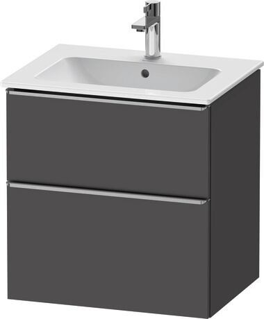 Vanity unit wall-mounted, DE4361070490000 Graphite Matt, Decor, Handle Stainless steel