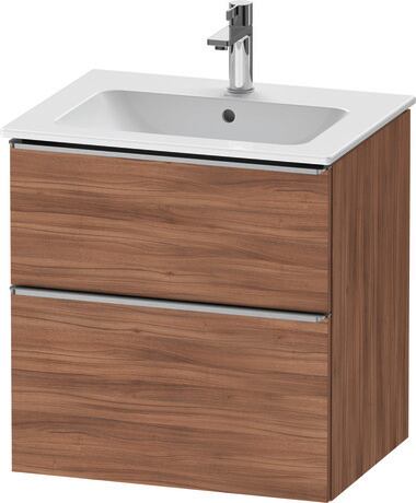 Vanity unit wall-mounted, DE4361070790000 Walnut Matt, Decor, Handle Stainless steel