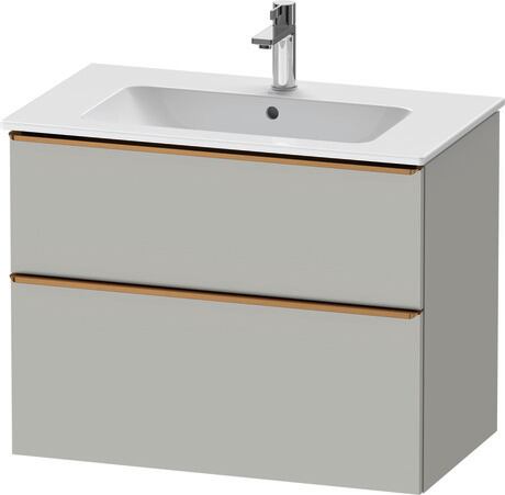 Vanity unit wall-mounted, DE4362004070000 Concrete grey Matt, Decor, Handle Bronze