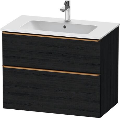 Vanity unit wall-mounted, DE4362004160000 Black oak Matt, Decor, Handle Bronze