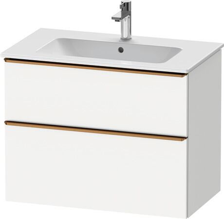 Vanity unit wall-mounted, DE4362004180000 White Matt, Decor, Handle Bronze