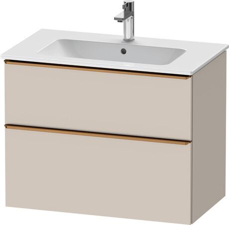 Vanity unit wall-mounted, DE4362004910000 taupe Matt, Decor, Handle Bronze