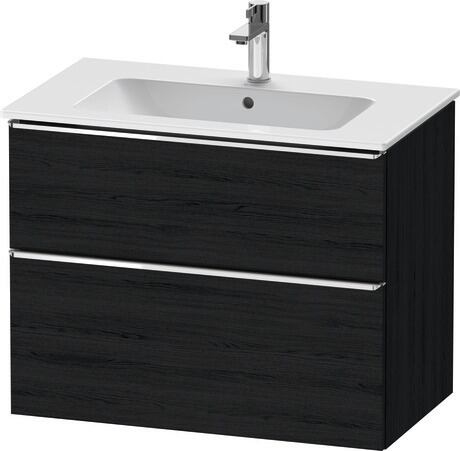 Vanity unit wall-mounted, DE4362010160000 Black oak Matt, Decor, Handle Chrome