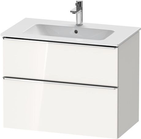 Vanity unit wall-mounted, DE4362010220000 White High Gloss, Decor, Handle Chrome