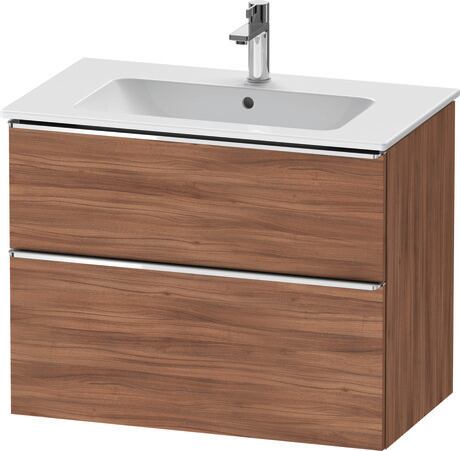 Vanity unit wall-mounted, DE4362010790000 Walnut Matt, Decor, Handle Chrome