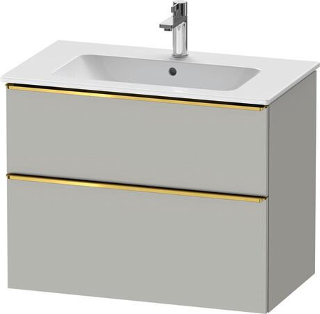 Vanity unit wall-mounted, DE4362034070000 Concrete grey Matt, Decor, Handle Gold