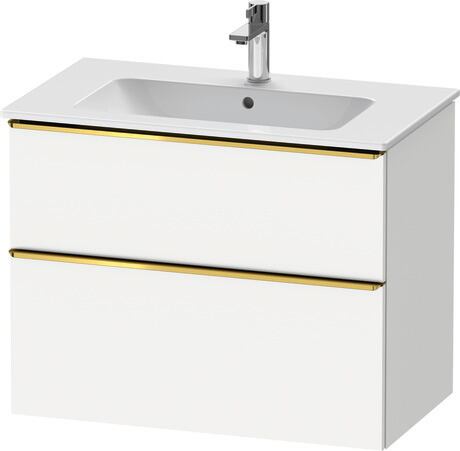 Vanity unit wall-mounted, DE4362034180000 White Matt, Decor, Handle Gold