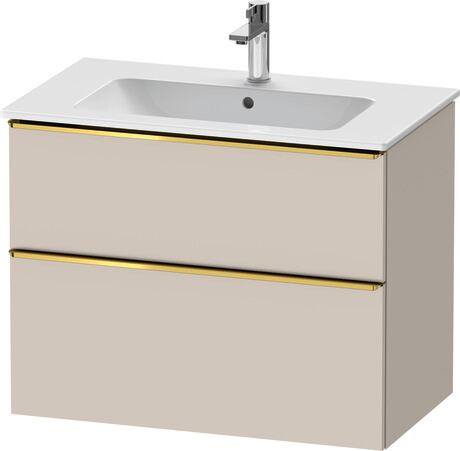 Vanity unit wall-mounted, DE4362034910000 taupe Matt, Decor, Handle Gold