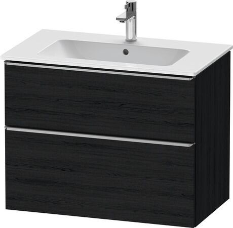 Vanity unit wall-mounted, DE4362070160000 Black oak Matt, Decor, Handle Stainless steel