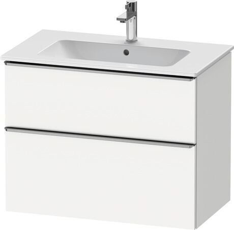 Vanity unit wall-mounted, DE4362070180000 White Matt, Decor, Handle Stainless steel