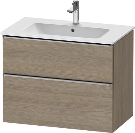 Vanity unit wall-mounted, DE4362070350000 Oak terra Matt, Decor, Handle Stainless steel