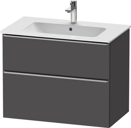 Vanity unit wall-mounted, DE4362070490000 Graphite Matt, Decor, Handle Stainless steel