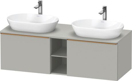 Console vanity unit wall-mounted, DE4950B04070000 Concrete grey Matt, Decor, Handle Bronze