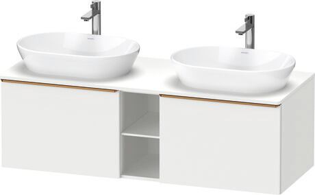 Console vanity unit wall-mounted, DE4950B04180000 White Matt, Decor, Handle Bronze