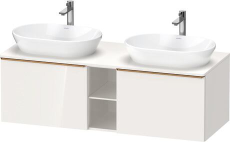 Console vanity unit wall-mounted, DE4950B04220000 White High Gloss, Decor, Handle Bronze