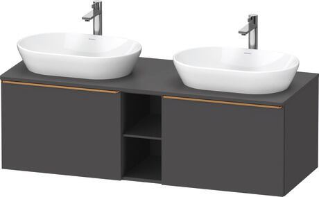 Console vanity unit wall-mounted, DE4950B04490000 Graphite Matt, Decor, Handle Bronze