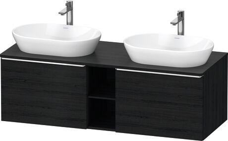 Console vanity unit wall-mounted, DE4950B10160000 Black oak Matt, Decor, Handle Chrome