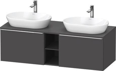 Console vanity unit wall-mounted, DE4950B10490000 Graphite Matt, Decor, Handle Chrome