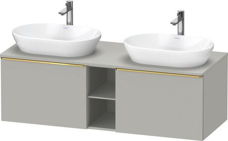 Console vanity unit wall-mounted, DE4950B34070000 Concrete grey Matt, Decor, Handle Gold