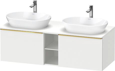 Console vanity unit wall-mounted, DE4950B34180000 White Matt, Decor, Handle Gold