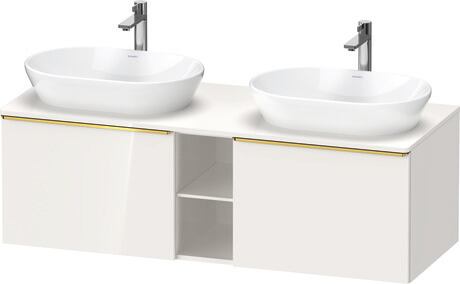 Console vanity unit wall-mounted, DE4950B34220000 White High Gloss, Decor, Handle Gold