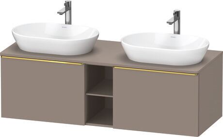 Console vanity unit wall-mounted, DE4950B34430000 Basalte Matt, Decor, Handle Gold