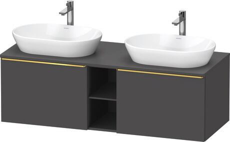 Console vanity unit wall-mounted, DE4950B34490000 Graphite Matt, Decor, Handle Gold