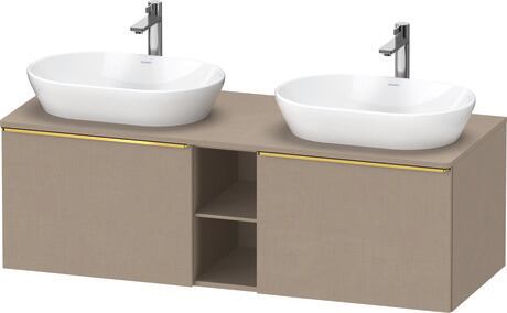 Console vanity unit wall-mounted, DE4950B34750000 Linen Matt, Decor, Handle Gold