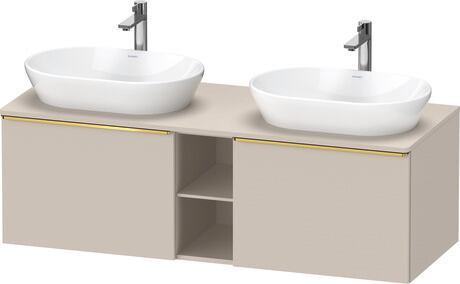 Console vanity unit wall-mounted, DE4950B34910000 taupe Matt, Decor, Handle Gold