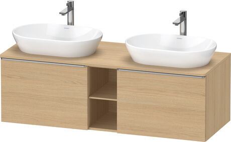 Console vanity unit wall-mounted, DE4950B70300000 Natural oak Matt, Decor, Handle Stainless steel