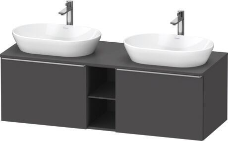 Console vanity unit wall-mounted, DE4950B70490000 Graphite Matt, Decor, Handle Stainless steel