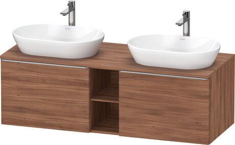 Console vanity unit wall-mounted, DE4950B70790000 Walnut Matt, Decor, Handle Stainless steel