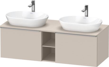 Console vanity unit wall-mounted, DE4950B70910000 taupe Matt, Decor, Handle Stainless steel