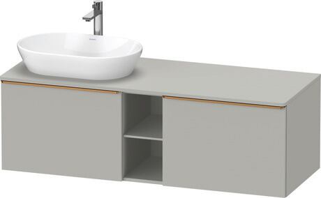 Console vanity unit wall-mounted, DE4950L04070000 Concrete grey Matt, Decor, Handle Bronze