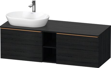 Console vanity unit wall-mounted, DE4950L04160000 Black oak Matt, Decor, Handle Bronze