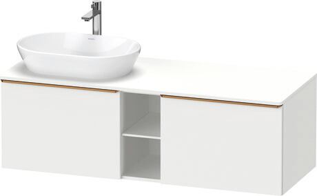 Console vanity unit wall-mounted, DE4950L04180000 White Matt, Decor, Handle Bronze