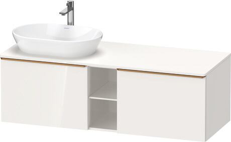 Console vanity unit wall-mounted, DE4950L04220000 White High Gloss, Decor, Handle Bronze