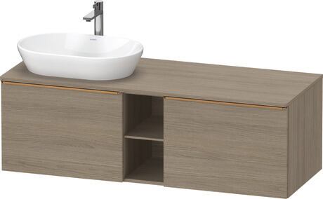 Console vanity unit wall-mounted, DE4950L04350000 Oak terra Matt, Decor, Handle Bronze