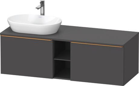 Console vanity unit wall-mounted, DE4950L04490000 Graphite Matt, Decor, Handle Bronze