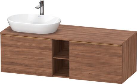 Console vanity unit wall-mounted, DE4950L04790000 Walnut Matt, Decor, Handle Bronze