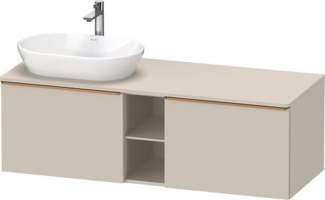 Console vanity unit wall-mounted, DE4950L04910000 taupe Matt, Decor, Handle Bronze