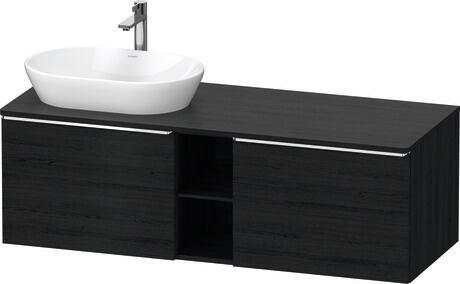 Console vanity unit wall-mounted, DE4950L10160000 Black oak Matt, Decor, Handle Chrome