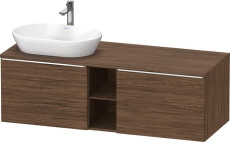 Console vanity unit wall-mounted, DE4950L10210000 Walnut dark Matt, Decor, Handle Chrome