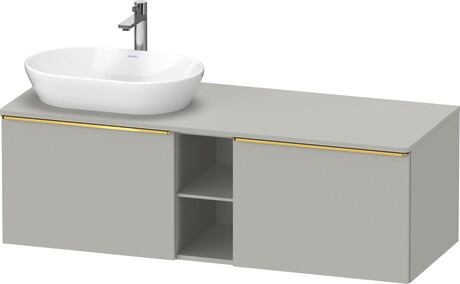 Console vanity unit wall-mounted, DE4950L34070000 Concrete grey Matt, Decor, Handle Gold