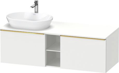 Console vanity unit wall-mounted, DE4950L34180000 White Matt, Decor, Handle Gold