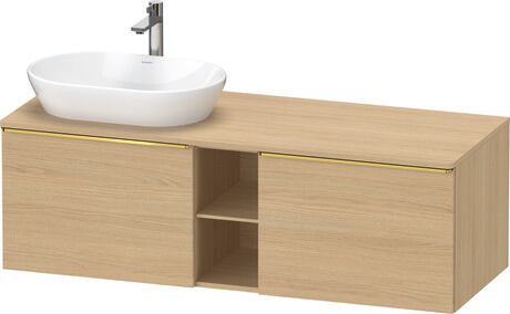 Console vanity unit wall-mounted, DE4950L34300000 Natural oak Matt, Decor, Handle Gold