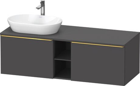 Console vanity unit wall-mounted, DE4950L34490000 Graphite Matt, Decor, Handle Gold