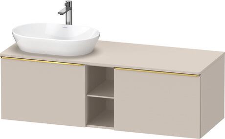 Console vanity unit wall-mounted, DE4950L34910000 taupe Matt, Decor, Handle Gold