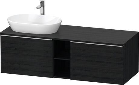 Console vanity unit wall-mounted, DE4950L70160000 Black oak Matt, Decor, Handle Stainless steel